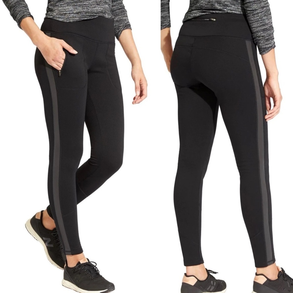 Athleta Street To Summit Winter Tight Leggings Black Reflective